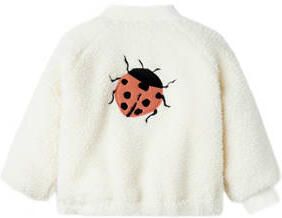 LIL' ATELIER MINI teddy jas offwhite bug Ecru Backprint 122 128 - Foto 3