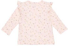 Little Dutch baby longsleeve Little Pink Flowers met all over print en ruches lichtroze Jongens Katoen Ronde hals 50 56 - Foto 2
