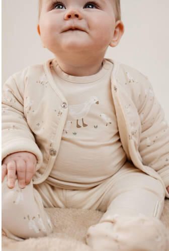 Little Dutch reversible sweatvest beige Stretchkatoen Ronde hals
