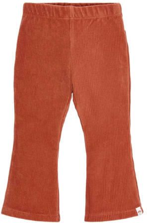 Little Dutch corduroy flared broek terra Oranje Effen
