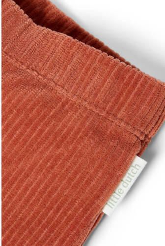 Little Dutch corduroy flared broek terra Oranje Effen - Foto 2