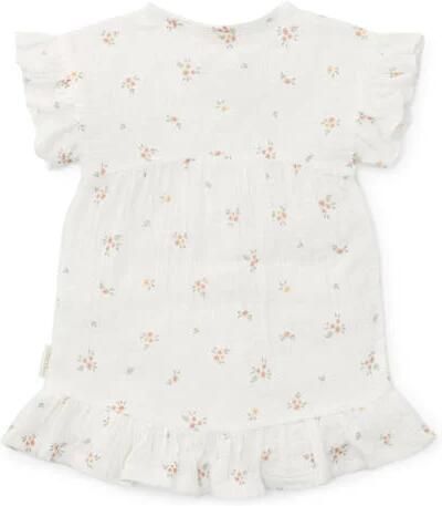 Little Dutch gebloemde jurk wit groen roze Meisjes Katoen Ronde hals Bloemen 104