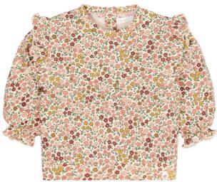 Little Dutch gebloemde longsleeve beige roze groen Meisjes Katoen Ronde hals