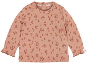 Little Dutch gebloemde longsleeve roze Meisjes Polyester Ronde hals Bloemen