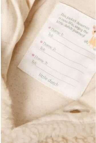 Little Dutch gebreid gebloemd vest met borduursels en teddy details zand Beige Polyester Capuchon - Foto 2