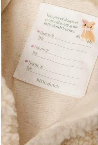 Little Dutch gebreid vest met teddy details borduursels en print zand Beige Polyester Capuchon - Foto 2