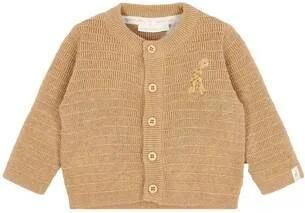 Little Dutch katoenen gebreid vest bruin Effen