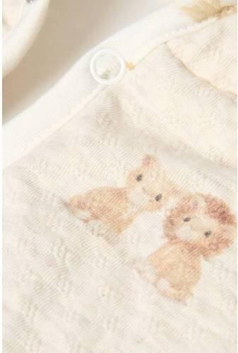 Little Dutch katoenen gebreid vest met print beige Printopdruk - Foto 2