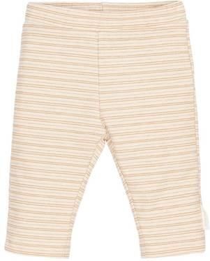 Little Dutch katoenen gestreepte babybroek beige Stretchkatoen