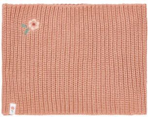 Little Dutch katoenen sjaal met borduursels roze Effen