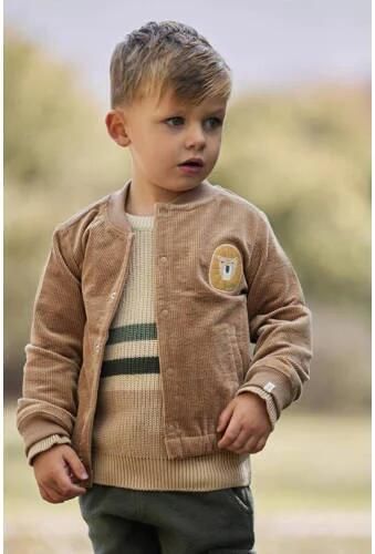Little Dutch katoenen sweatvest bruin Jongens Stretchkatoen Ronde hals