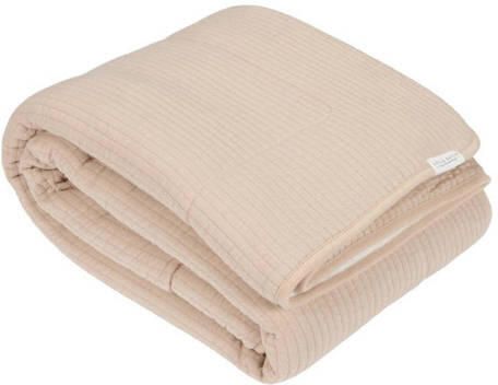Little Dutch ledikantdeken met teddy Pure Beige Babydeken Meerkleurig
