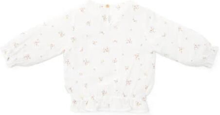 Little Dutch longsleeve met bloemenprint wit roze groen Meisjes Katoen Ronde hals 104