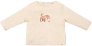 Little Dutch longsleeve zand Beige Jongens Katoen Ronde hals Printopdruk