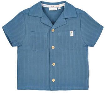 Little Dutch overhemd blauw Jongens Viscose Klassieke kraag Effen
