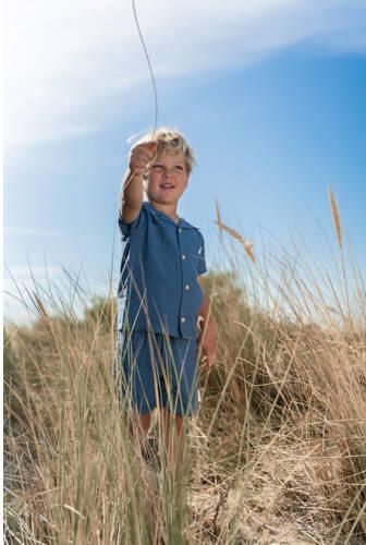 Little Dutch overhemd blauw Jongens Viscose Klassieke kraag Effen - Foto 3