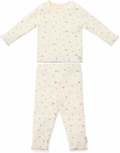 Little Dutch pyjama ecru Meisjes Katoen Ronde hals Bloemen