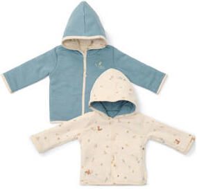Little Dutch reversible baby tussenjas blauw offwhite Jongens Katoen Capuchon