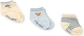 Little Dutch sokken blauw beige (set van 3) Katoen Streep
