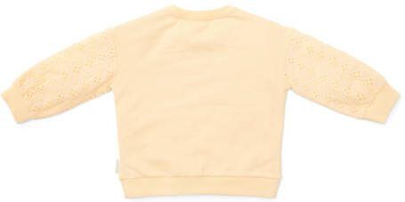 Little Dutch sweater met broderie zachtgeel Meisjes Katoen Ronde hals Effen 104