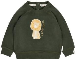 Little Dutch sweater met print donkergroen Printopdruk