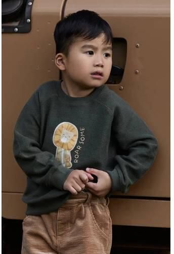 Little Dutch sweater met print donkergroen Printopdruk - Foto 2