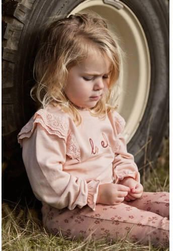 Little Dutch sweater met ruches en tekst roze Tekst - Foto 3