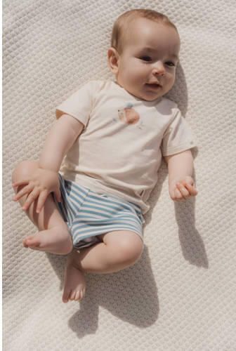 Little Dutch T-shirt zand Beige Jongens Stretchkatoen Ronde hals Printopdruk - Foto 2