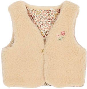 Little Dutch teddy gilet beige Meisjes Polyester V-hals Effen
