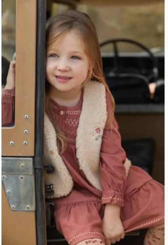 Little Dutch teddy gilet beige Meisjes Polyester V-hals Effen - Foto 2