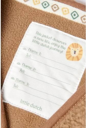 Little Dutch teddy gilet met patches bruin Effen - Foto 2