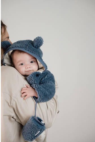 Little Dutch teddy wanten blauw Effen maat 0-3 mnd - Foto 3