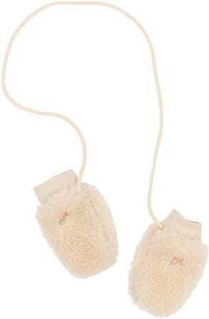 Little Dutch teddy wanten met borduursels zand Beige Effen maat 0-3 mnd