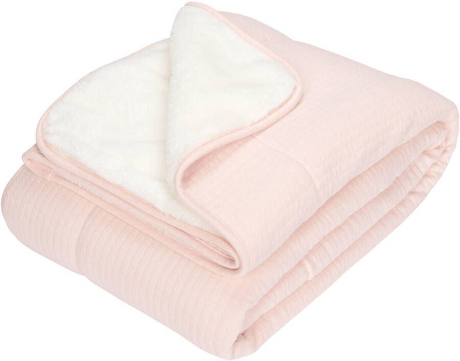 Little Dutch baby wiegdeken teddy 70x100 cm Pure Soft Pink Babydeken Roze