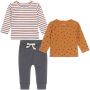 Little Label longsleeve + joggingsbroek van katoen bruin grijs Shirt + broek Jongens Stretchkatoen Ronde hals 56 - Thumbnail 1