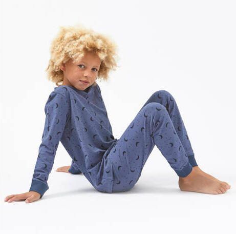 Little Label pyjama met all over print blauw donkerblauw Jongens Stretchkatoen Ronde hals 110 - Foto 2