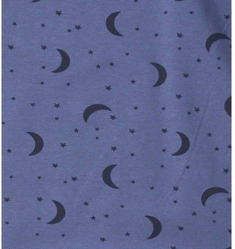 Little Label pyjama met all over print blauw donkerblauw Jongens Stretchkatoen Ronde hals 110