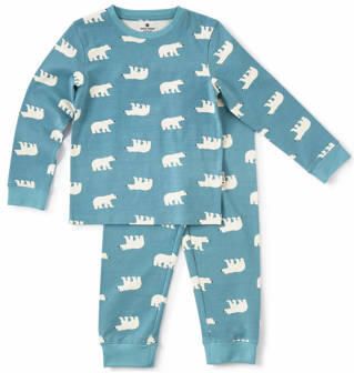 Little Label pyjama met dierenprint van biologisch katoen blauw Jongens Stretchkatoen (duurzaam) Ronde hals 110 116