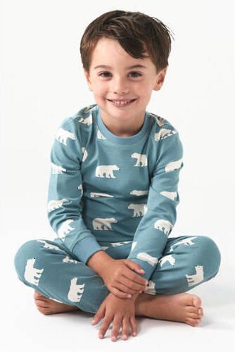 Little Label pyjama met dierenprint van biologisch katoen blauw Jongens Stretchkatoen (duurzaam) Ronde hals 110 116 - Foto 3
