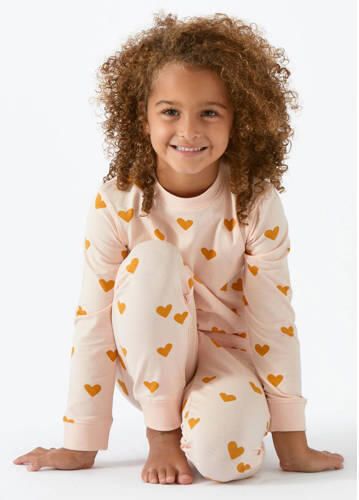 Little Label pyjama met hartjes van katoen roze goud Meisjes Stretchkatoen Ronde hals maat 158-164