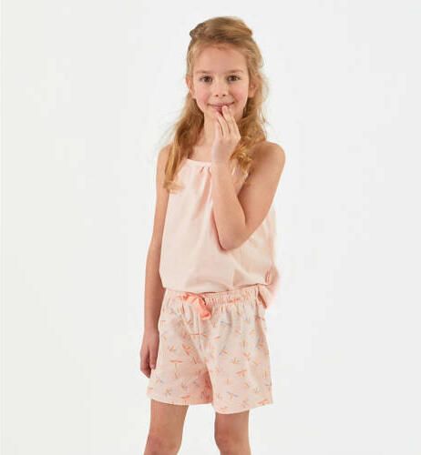 Little Label shortama met all over print roze Meisjes Stretchkatoen Ronde hals 110 116 - Foto 2