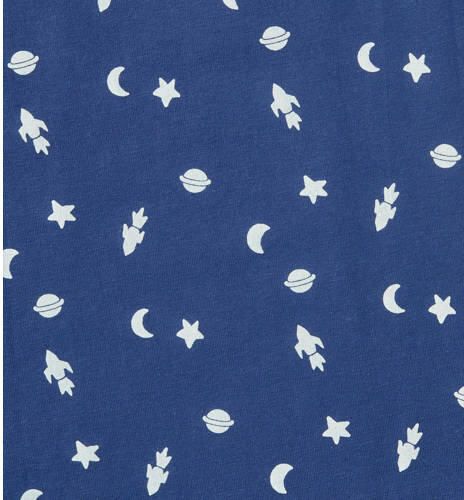 Little Label shortama met all over print van katoen donkerblauw Jongens Stretchkatoen Ronde hals 110 - Foto 2
