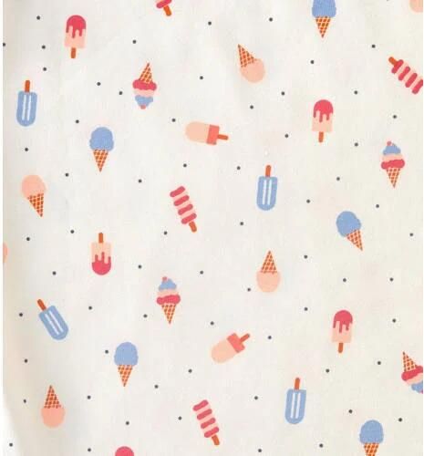 Little Label shortama met all over print van katoen ecru blauw rood Meisjes Stretchkatoen Ronde hals 110