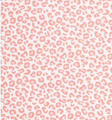 Little Label shortama met panterprint roze Meisjes Stretchkatoen Vierkante hals 110 116