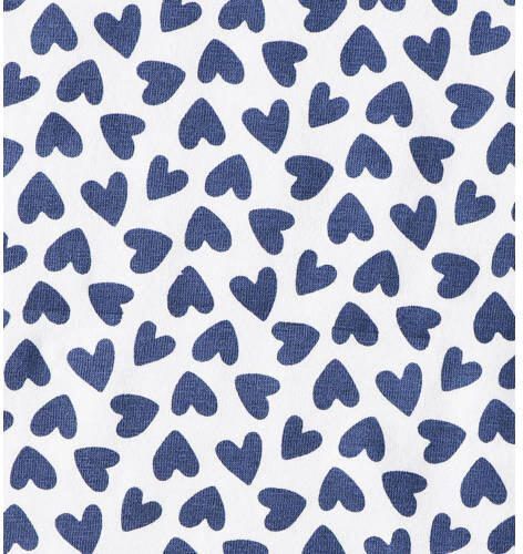 Little Label shortama van biologisch katoen blauw wit Meisjes Stretchkatoen Ronde hals 146