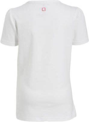 Little Label T-shirt van katoen set van 3 wit Meisjes Stretchkatoen Ronde hals 110 116 - Foto 3