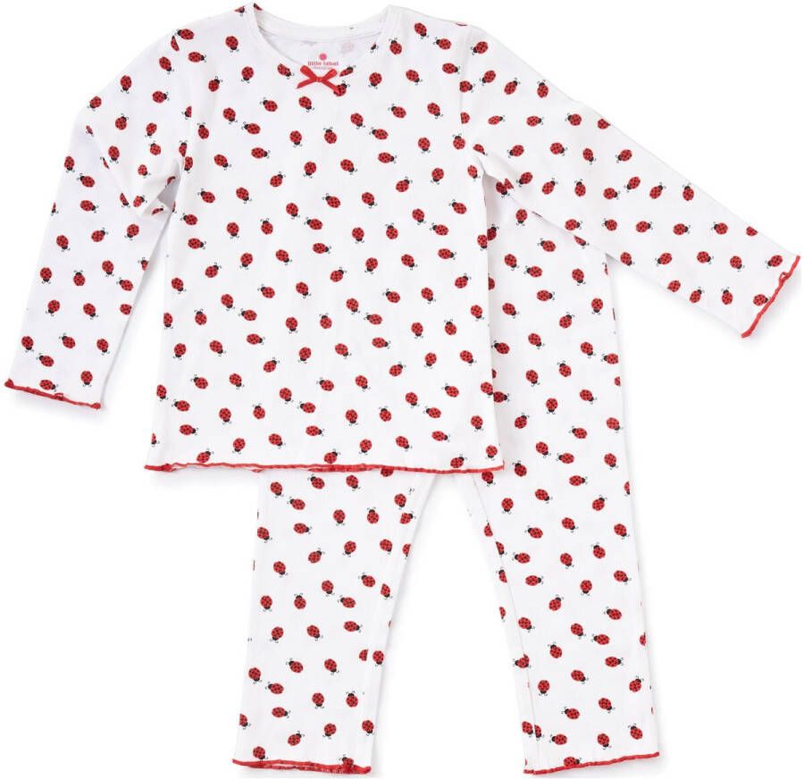 Little Label pyjama met dierenprint van biologisch katoen rood Meisjes Stretchkatoen Ronde hals 146 152