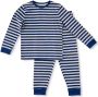 Little Label gestreepte pyjama van biologisch katoen blauw Jongens Stretchkatoen Ronde hals 146 152 - Thumbnail 1