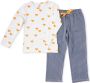 Little Label pyjama van biologisch katoen wit blauw geel Meisjes Stretchkatoen (duurzaam) Ronde hals 134 140 - Thumbnail 2