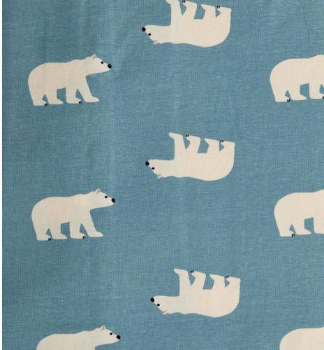 Little Label pyjama met dierenprint van biologisch katoen blauw Jongens Stretchkatoen Ronde hals 98 104